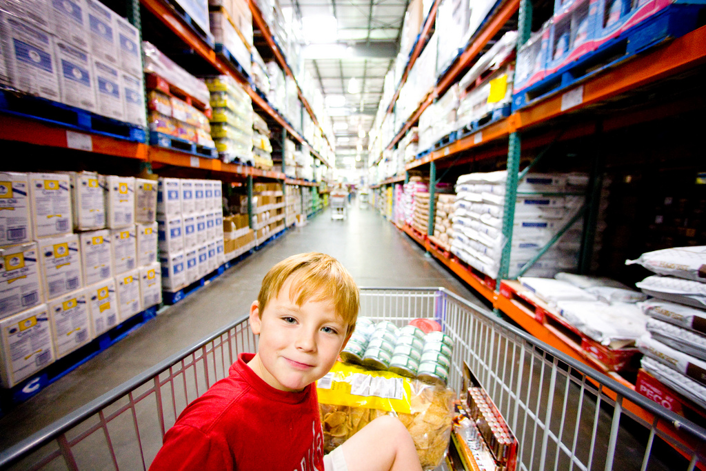 Costco warehouse club shelf